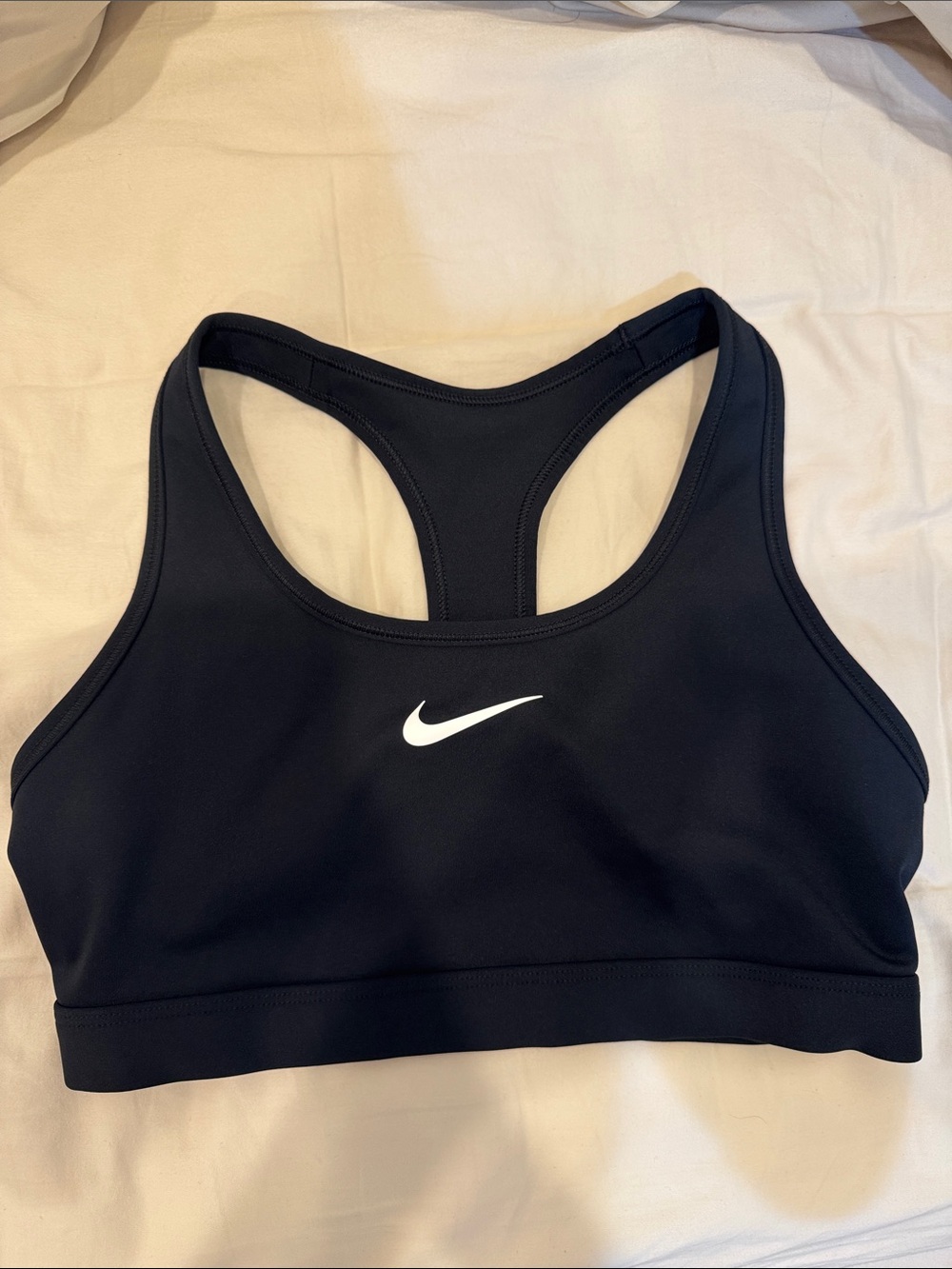 Nike Black Racerback Sports Bra with White Swoosh